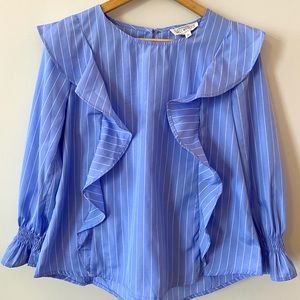 Sweet Wander Women’s Medium Ruffle Striped Top